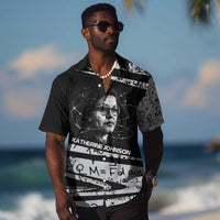 Katherine Johnson Hawaiian Shirt with Orbital Space Portrait, Historic NASA Launch Dates and Physics - Wonder Print Shop