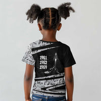 Katherine Johnson Kid T shirt with Orbital Space Portrait, Historic NASA Launch Dates and Physics - Wonder Print Shop