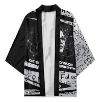 Katherine Johnson Kimono with Orbital Space Portrait, Historic NASA Launch Dates and Physics - Wonder Print Shop