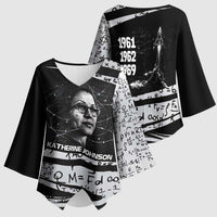 Katherine Johnson Kimono Sleeve Blouse with Orbital Space Portrait, Historic NASA Launch Dates and Physics - Wonder Print Shop