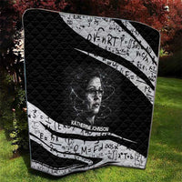Katherine Johnson Quilt with Orbital Space Portrait, Historic NASA Launch Dates and Physics - Wonder Print Shop