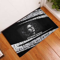 Katherine Johnson Rubber Doormat with Orbital Space Portrait, Historic NASA Launch Dates and Physics - Wonder Print Shop