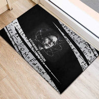 Katherine Johnson Rubber Doormat with Orbital Space Portrait, Historic NASA Launch Dates and Physics - Wonder Print Shop