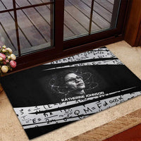 Katherine Johnson Rubber Doormat with Orbital Space Portrait, Historic NASA Launch Dates and Physics - Wonder Print Shop