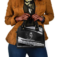 Katherine Johnson Shoulder Handbag with Orbital Space Portrait, Historic NASA Launch Dates and Physics - Wonder Print Shop