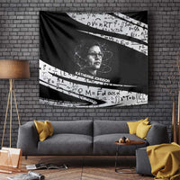 Katherine Johnson Tapestry with Orbital Space Portrait, Historic NASA Launch Dates and Physics - Wonder Print Shop