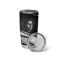 Katherine Johnson Tumbler Cup with Orbital Space Portrait, Historic NASA Launch Dates and Physics - Wonder Print Shop