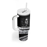 Katherine Johnson Tumbler With Handle with Orbital Space Portrait, Historic NASA Launch Dates and Physics - Wonder Print Shop
