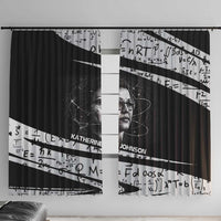 Katherine Johnson Window Curtain with Orbital Space Portrait, Historic NASA Launch Dates and Physics - Wonder Print Shop