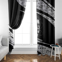 Katherine Johnson Window Curtain with Orbital Space Portrait, Historic NASA Launch Dates and Physics - Wonder Print Shop
