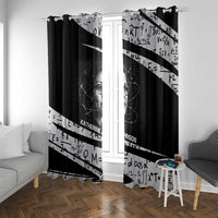 Katherine Johnson Window Curtain with Orbital Space Portrait, Historic NASA Launch Dates and Physics - Wonder Print Shop