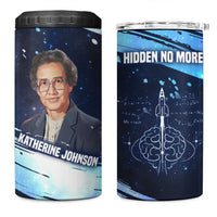 Katherine Johnson 4 in 1 Can Cooler Tumbler with Galaxy Background, Hidden No More Quote and Rocket Brain Equation - Wonder Print Shop