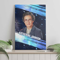 Katherine Johnson Canvas Wall Art with Galaxy Background, Hidden No More Quote and Rocket Brain Equation - Wonder Print Shop