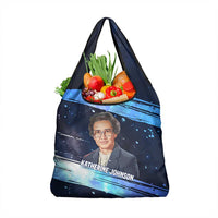 Katherine Johnson Grocery Bag with Galaxy Background, Hidden No More Quote and Rocket Brain Equation - Wonder Print Shop