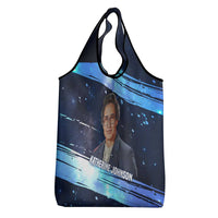 Katherine Johnson Grocery Bag with Galaxy Background, Hidden No More Quote and Rocket Brain Equation - Wonder Print Shop