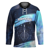 Katherine Johnson Hockey Jersey with Galaxy Background, Hidden No More Quote and Rocket Brain Equation - Wonder Print Shop