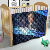 Katherine Johnson Quilt with Galaxy Background, Hidden No More Quote and Rocket Brain Equation - Wonder Print Shop