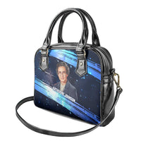 Katherine Johnson Shoulder Handbag with Galaxy Background, Hidden No More Quote and Rocket Brain Equation - Wonder Print Shop