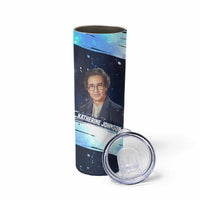 Katherine Johnson Skinny Tumbler with Galaxy Background, Hidden No More Quote and Rocket Brain Equation - Wonder Print Shop