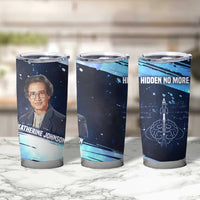 Katherine Johnson Tumbler Cup with Galaxy Background, Hidden No More Quote and Rocket Brain Equation - Wonder Print Shop