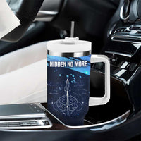 Katherine Johnson Tumbler With Handle with Galaxy Background, Hidden No More Quote and Rocket Brain Equation - Wonder Print Shop