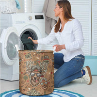 Valentine Buck Laundry Basket with Camo Cap and XOXO Pattern Retro Hunting