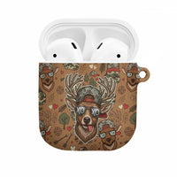 Valentine Buck AirPods Case with Camo Cap and XOXO Pattern Retro Hunting