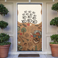 Valentine Buck Door Cover with Camo Cap and XOXO Pattern Retro Hunting