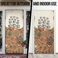 Valentine Buck Door Cover with Camo Cap and XOXO Pattern Retro Hunting