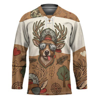 Valentine Buck Hockey Jersey with Camo Cap and XOXO Pattern Retro Hunting