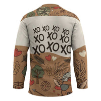 Valentine Buck Hockey Jersey with Camo Cap and XOXO Pattern Retro Hunting