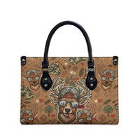 Valentine Buck Leather Bag with Camo Cap and XOXO Pattern Retro Hunting