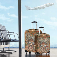 Valentine Buck Luggage Cover with Camo Cap and XOXO Pattern Retro Hunting