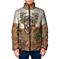 Valentine Buck Padded Jacket with Camo Cap and XOXO Pattern Retro Hunting