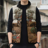 Valentine Buck Sleeveless Puffer Jacket with Camo Cap and XOXO Pattern Retro Hunting
