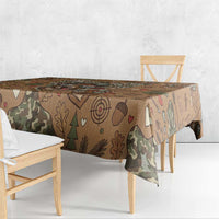 Valentine Buck Tablecloth with Camo Cap and XOXO Pattern Retro Hunting