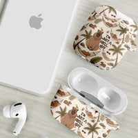 Chill Capybara Vibes AirPods Case with Hammock and Coconut Tropical Relaxed Style