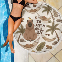 Chill Capybara Vibes Beach Blanket with Hammock and Coconut Tropical Relaxed Style
