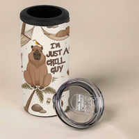 Chill Capybara Vibes 4 in 1 Can Cooler Tumbler with Hammock and Coconut Tropical Relaxed Style