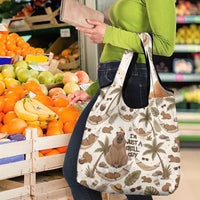Chill Capybara Vibes Grocery Bag with Hammock and Coconut Tropical Relaxed Style