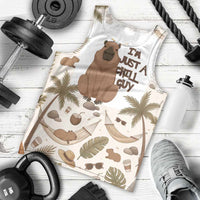Chill Capybara Vibes Men Tank Top with Hammock and Coconut Tropical Relaxed Style