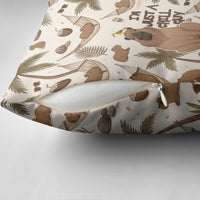 Chill Capybara Vibes Pillow Cover with Hammock and Coconut Tropical Relaxed Style