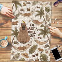 Chill Capybara Vibes Puzzle with Hammock and Coconut Tropical Relaxed Style