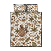 Chill Capybara Vibes Quilt Bed Set with Hammock and Coconut Tropical Relaxed Style