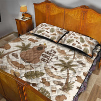 Chill Capybara Vibes Quilt Bed Set with Hammock and Coconut Tropical Relaxed Style
