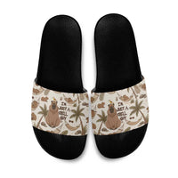 Chill Capybara Vibes Slide Sandals with Hammock and Coconut Tropical Relaxed Style