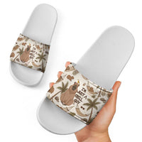 Chill Capybara Vibes Slide Sandals with Hammock and Coconut Tropical Relaxed Style