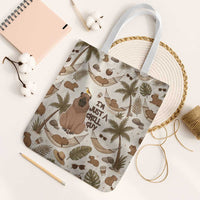 Chill Capybara Vibes Tote Bag with Hammock and Coconut Tropical Relaxed Style