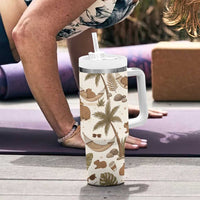 Chill Capybara Vibes Tumbler With Handle with Hammock and Coconut Tropical Relaxed Style