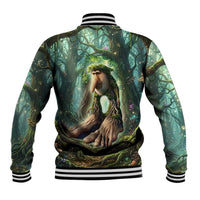 Brr Brr Patapim Baseball Jacket Glowing Heart and Magical Tree Roots in Enchanted Woods